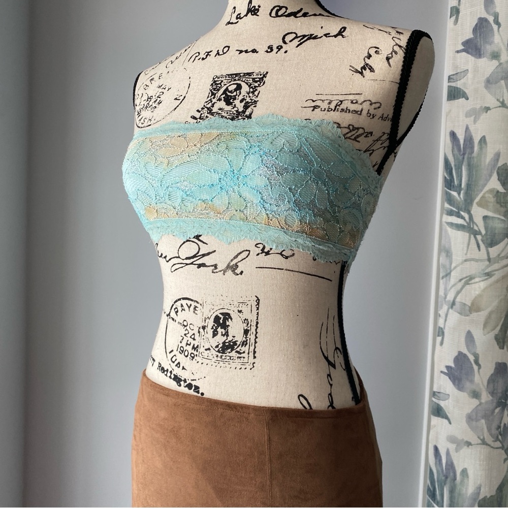 Kimchi Blue ombré sparkly lace bandeau bralette - aqua- Small